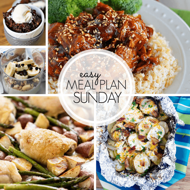 With Easy Meal Plan Sunday Week 99 - six dinners, two desserts, a breakfast and a healthy menu option will help get the week's meal planning done quickly!