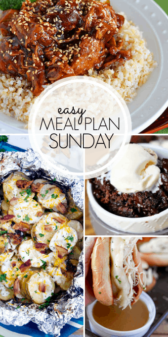 With Easy Meal Plan Sunday Week 99 - six dinners, two desserts, a breakfast and a healthy menu option will help get the week's meal planning done quickly!