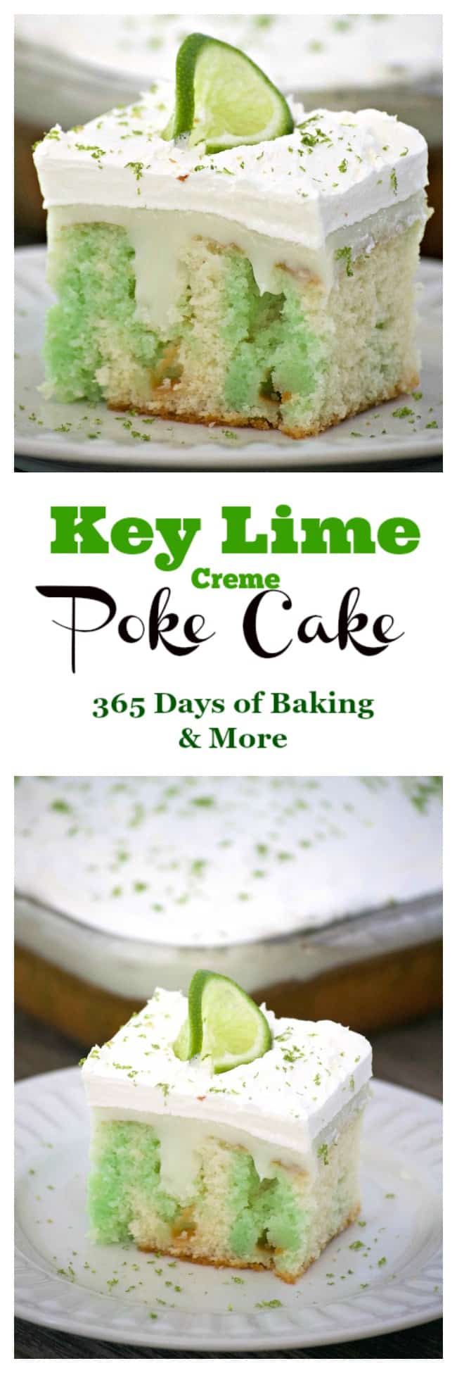 Key Lime Creme Poke Cake is THE perfect desert to top off your Cinco de Mayo party. It's SO easy to put together and is full of flavor. Lime lovers rejoice!