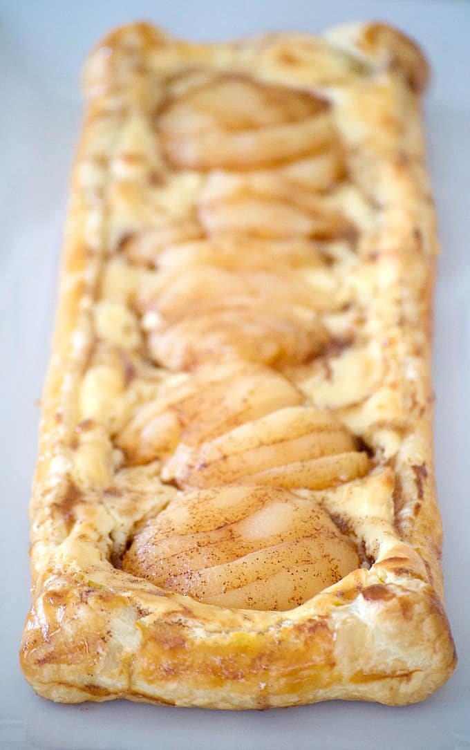 This Pear Cream Cheese Danish, with Marzipan cream cheese filling, sliced Libby's pears and cinnamon honey, will be a recipe you'll want to make repeatedly.