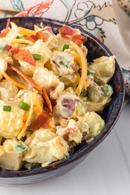 Cheesy bacon red potato salad.