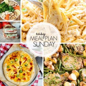 With Easy Meal Plan Sunday Week 103 - six dinners, two desserts, a breakfast and a healthy menu option will help get the week's meal planning done quickly!