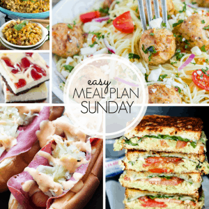 With Easy Meal Plan Sunday Week 101 - six dinners, two desserts, a breakfast and a healthy menu option will help get the week's meal planning done quickly!
