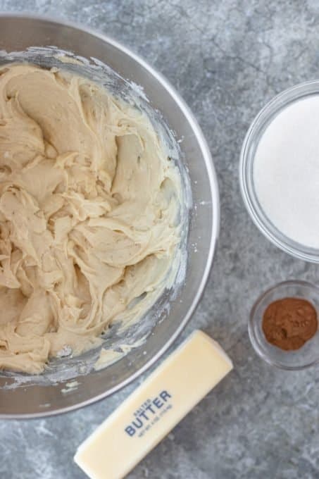 Making the muffins.