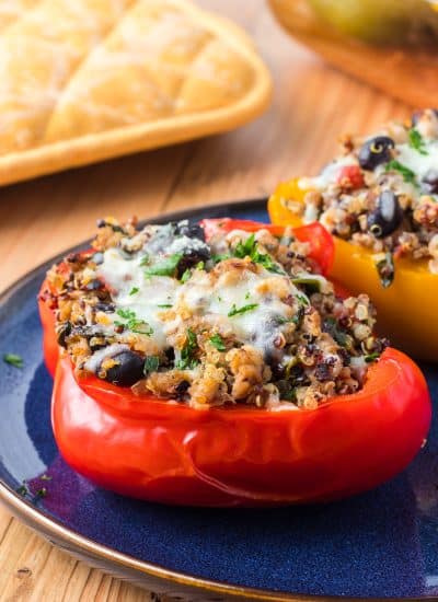 Quinoa, Black Bean and Turkey Stuffed Peppers