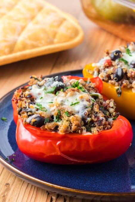 Quinoa, Black Bean and Turkey Stuffed Peppers