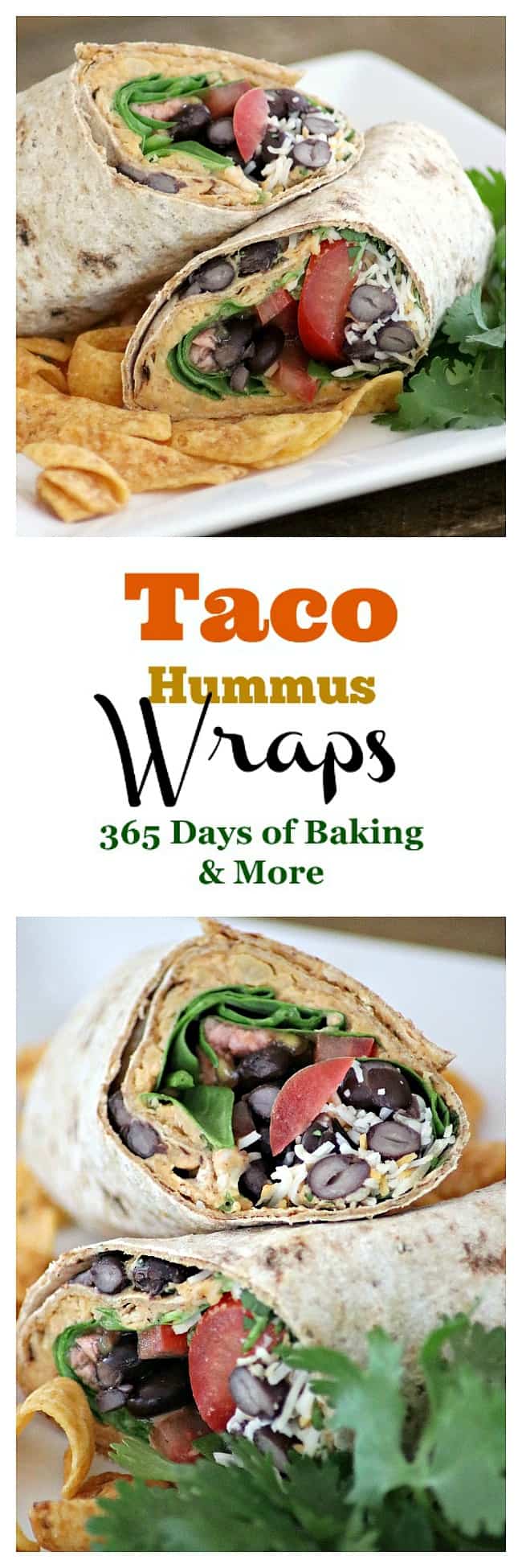 These Taco Hummus Wraps are a tasty way to change things up for Taco Tuesday and the homemade hummus is a great base for your favorite fixin's.