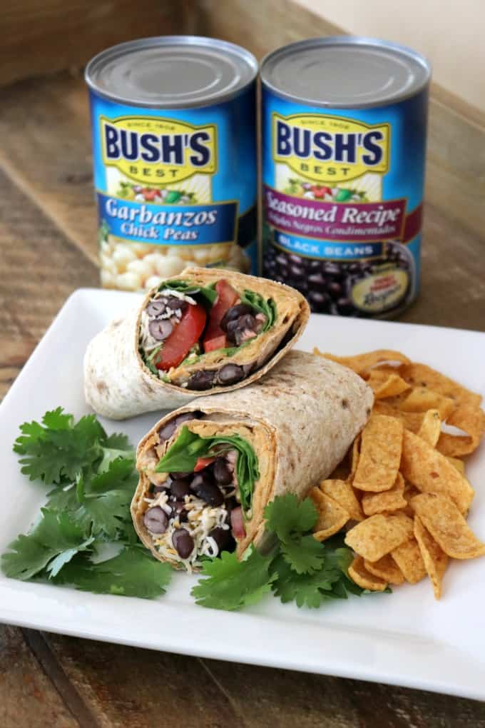 These Taco Hummus Wraps are a tasty way to change things up for Taco Tuesday and the homemade hummus is a great base for your favorite fixin's.