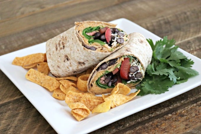 These Taco Hummus Wraps are a tasty way to change things up for Taco Tuesday and the homemade hummus is a great base for your favorite fixin's.