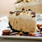 This No-Bake Peanut Butter Pie with an Oreo crust, peanut butter filling, and fresh whipped cream make it THE perfect choice for game night or any night!