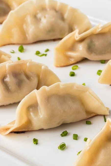 Chinese dumplings with pork filling.