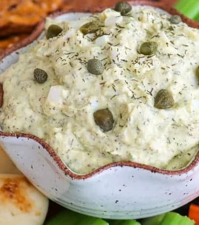 Combine your love of dill pickles and egg salad into this tasty Dill Pickle Egg Salad Dip. Serve with an assortment of veggies, crackers, chips and breads, this appetizer will be perfect for your next party. Made with Great Day Farms Peeled and Ready-To-Eat Hard Boiled Eggs, convenience couldn't be any easier!