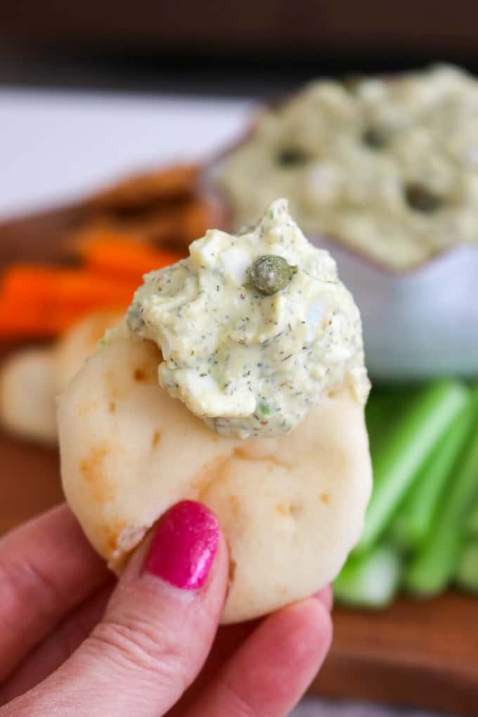 Combine your love of dill pickles and egg salad into this tasty Dill Pickle Egg Salad Dip. Serve with an assortment of veggies, crackers, chips and breads, this appetizer will be perfect for your next party. Made with Great Day Farms Peeled and Ready-To-Eat Hard Boiled Eggs, convenience couldn't be any easier!