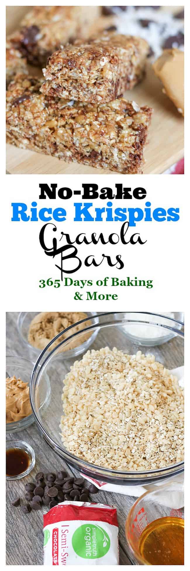 These No-Bake Rice Krispies Granola Bars are a perfect bite for breakfast on the go. Soft, crunchy and slightly sweet, they're made with Rice Krispies cereal, honey, Simple Truth Organic Semi-Sweet Chocolate Chips, oats, peanut butter, and coconut. Grab one as you're heading out to work or have one a mid-morning snack!