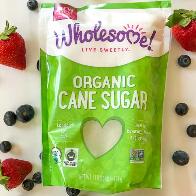 Wholesome Organic Cane Sugar and fresh berries for Fair Trade Certified.