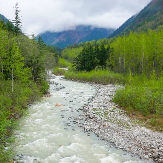 View of a river in Alaska.