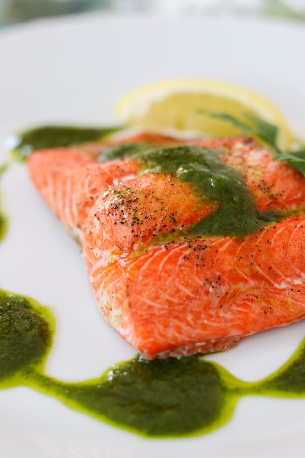 Lots of flavor in each bite, this Chimichurri Salmon is a dinner that can be ready in less than 15 minutes! Lots of flavor in each bite, this Chimichurri Salmon is a dinner that can be ready in less than 15 minutes!