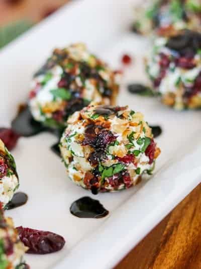 Cranberry Pecan Goat Cheese Bites.