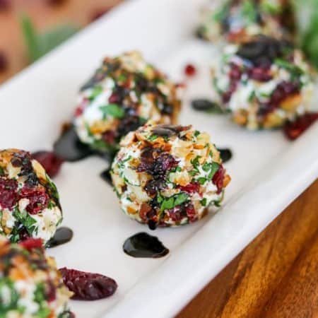 Cranberry Pecan Goat Cheese Bites.