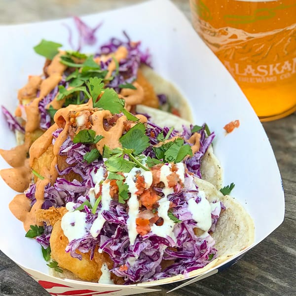 Three Beer Battered Halibut Tacos from Deckhand Dave's, Juneau Alaska Three Beer Battered Halibut Tacos from Deckhand Dave's, Juneau Alaska