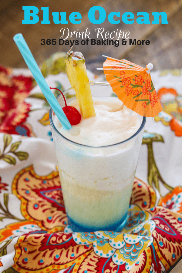 How to Make a Blue Ocean Drink Recipe - Frozen Pina Colada with Blue Curacao on the bottom.