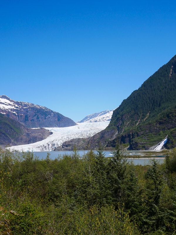 Mendenhall Glacier - view from Mendenhall Glacier Trail Hike- What to Pack for an Alaska Cruise