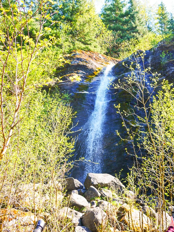 Waterfall seen during our Alaska Cruise Excursions Mendenhall Glacier Hike.