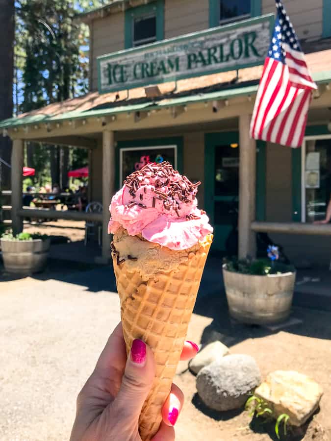 Ice cream cone from Camp Richardsons Ice Cream Parlor in South Lake Tahoe.