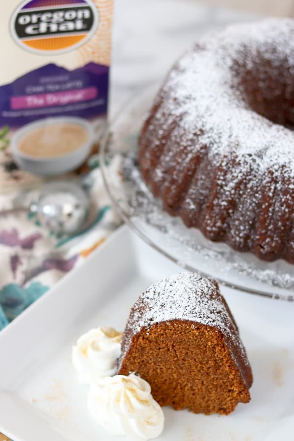 Chai Spiced Pumpkin Cake with Oregon Chai Concentrate.