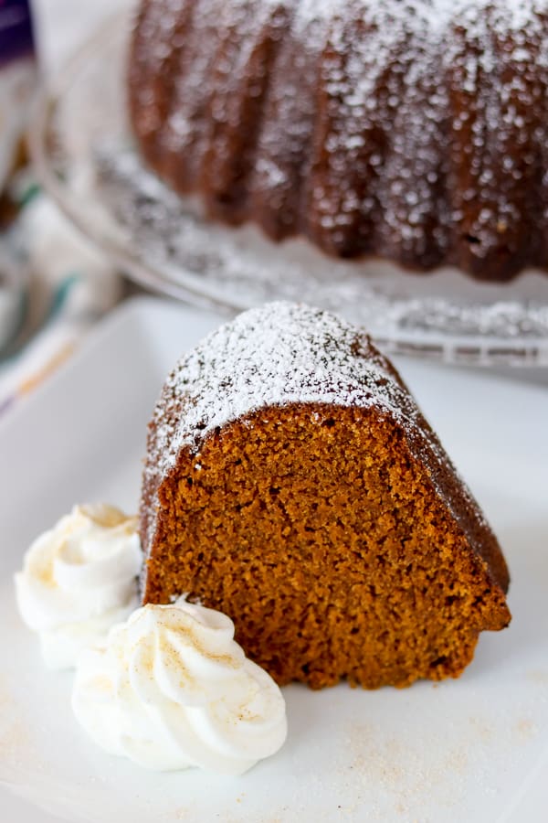 Slice of Chai Spiced Pumpkin Cake