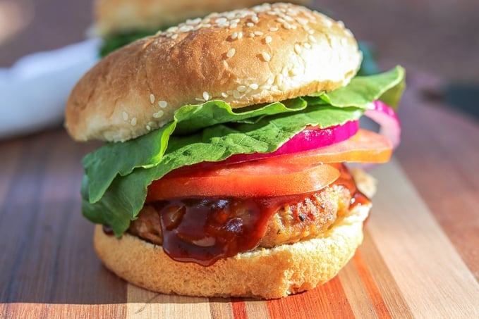 One Cheesy Spiced Pork Burger.