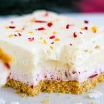 Close up of Cranberry Orange Dream Bars.