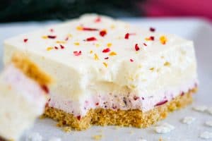 Close up of Cranberry Orange Dream Bars.