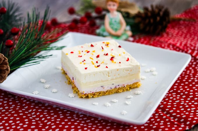 Cranberry Orange Dream Bars on a plate.