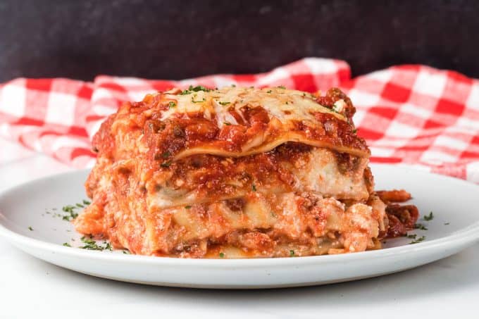 A slice of easy Classic lasagna.