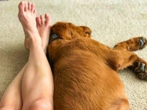 Snuggling with mom.