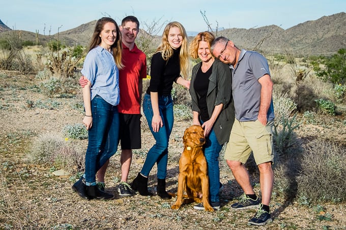 Logan the Golden Dog and our family.