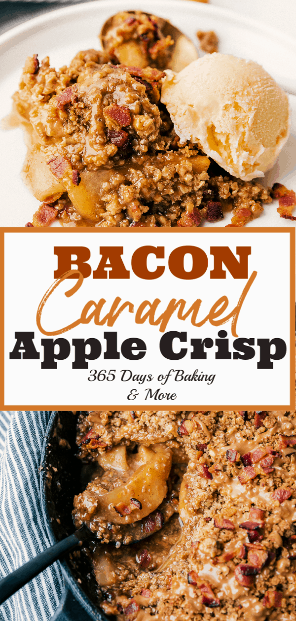 Bacon Caramel Apple Crisp with Pure Farmland Bacon - the perfect salty and sweet dessert.