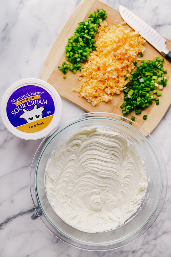 Making Jalapeño Ranch Dip with Shamrock Farms Sour Cream.