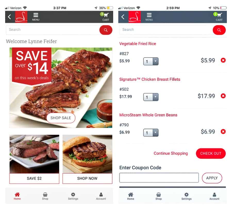 Schwan's Food Delivery app.