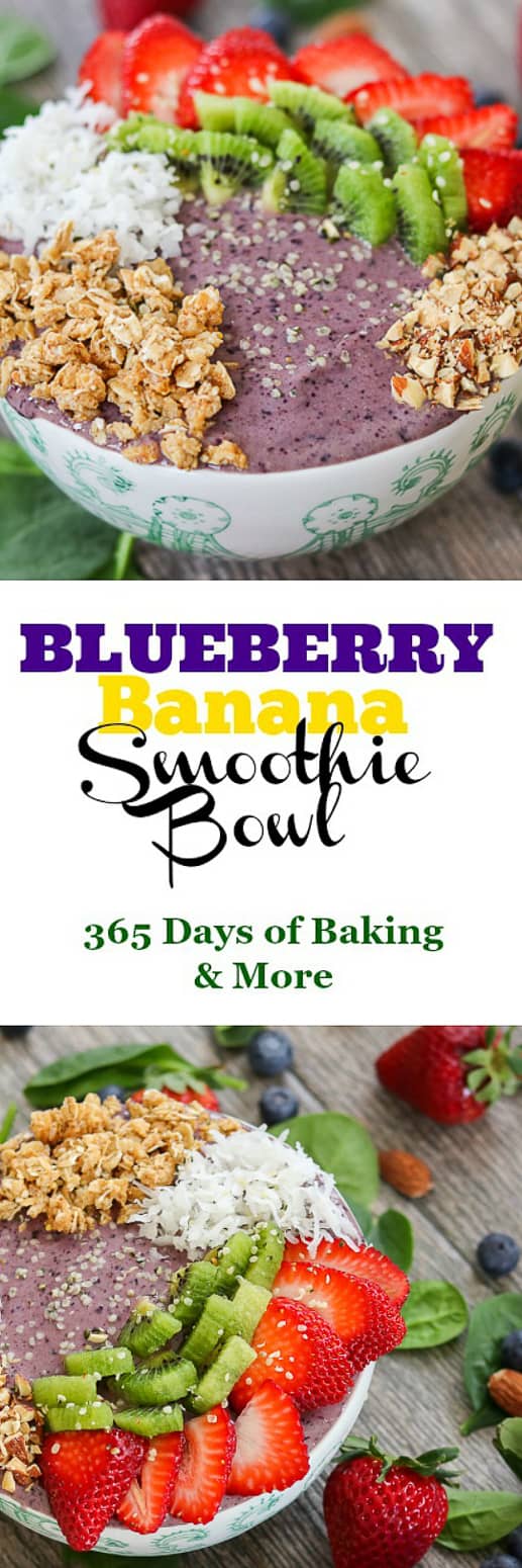 Blueberry Banana Smoothie Bowl with fresh strawberries, coconut, granola and hemp seeds. Blueberry Banana Smoothie Bowl with fresh strawberries, coconut, granola and hemp seeds.