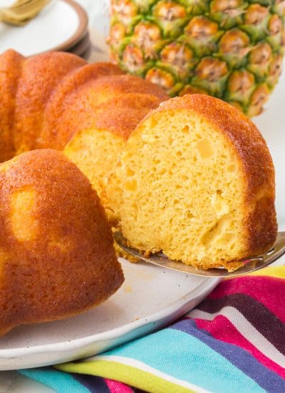 Pineapple rum bundt cake.