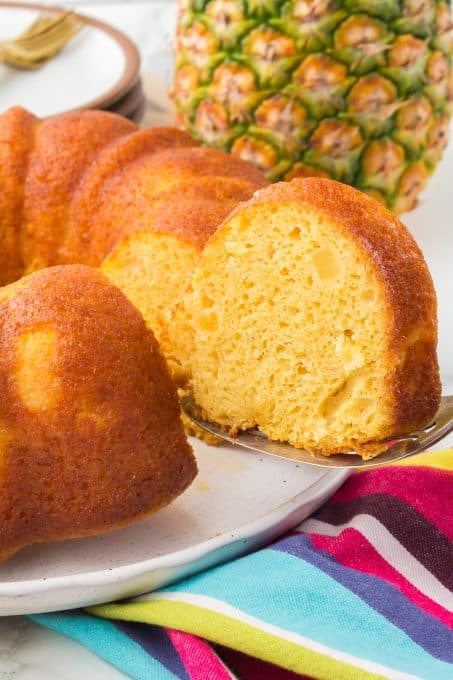 Pineapple rum bundt cake.