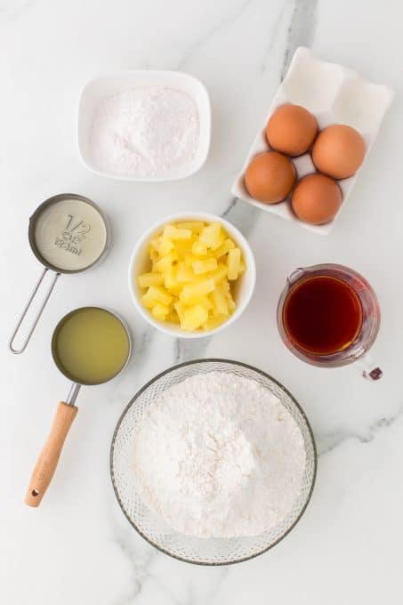 Ingredients for Pineapple Rum Cake