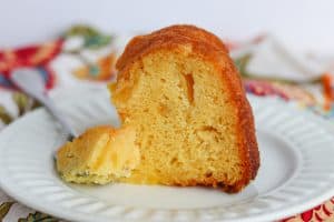 Front shot of Pineapple Rum Cake.