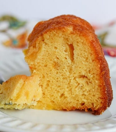 Front shot of Pineapple Rum Cake.