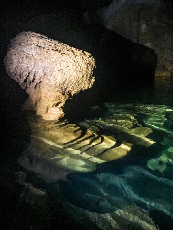 A stalagmite in the Crystal Cave, Belize.