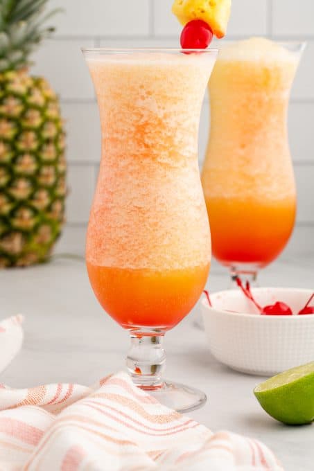 A frozen tropical beverage.
