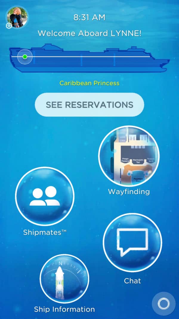 The Princess OceanCompass app.