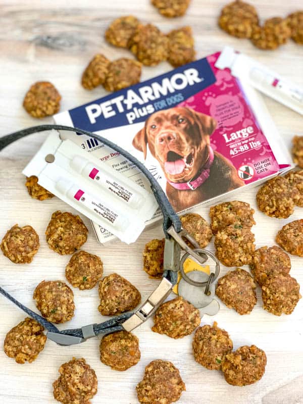 Chicken and Cheese Dog Treats with PetArmor Plus.